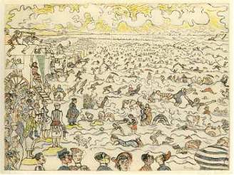 James Ensor: Pláe v Ostende (1899)