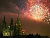 Praha slaví píchod nového roku. Ilustraní foto