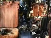 Ukázka z videa - atentát na autobus v Jeruzalém 