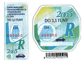 Dálniní známka pro rok 2005