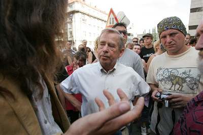 Václav Havel na demonstraci