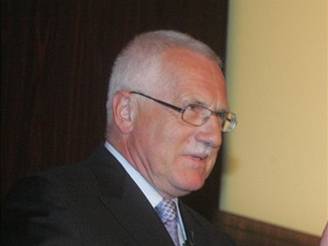 Václav Klaus pi projevu