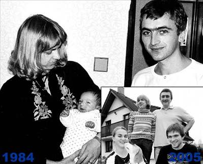 Rodina Blakových v roce 1984 a 2005.
