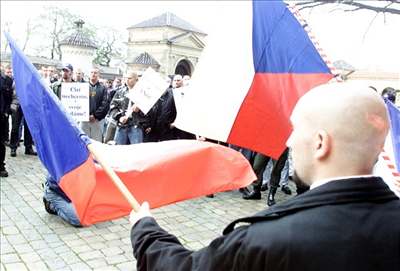 Policisté stíhají skiny hned za ti trestné iny. Ilustraní foto.