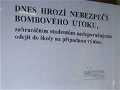 Zpráva o možném útoku na ČVUT Zpráva o možném útoku na ČVUT