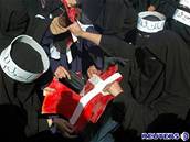 Radikální muslimové trhají dánské vlajky na nkolika místech svta.