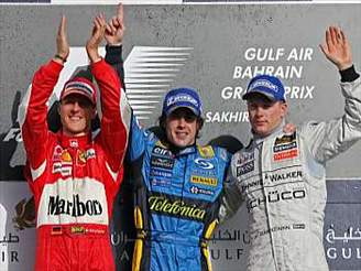 GP Bahrajnu: druhý M.Schumacher, vítz Alonso a tetí Räikkönen