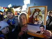 Píznivc Janukovyovy Strany region je podle pedbných výsledk nejvíc.