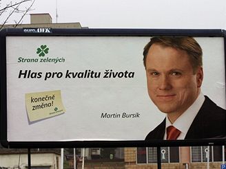 Pedvolebn billboard Strany zelench