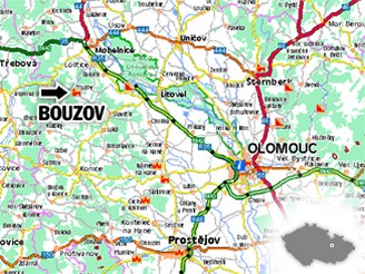 mapka Bouzov