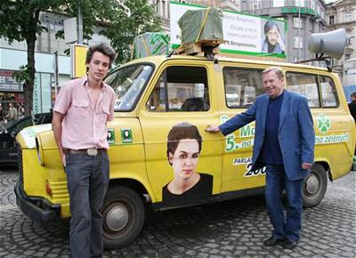 Václav Havel s volebními kandidáty zelených