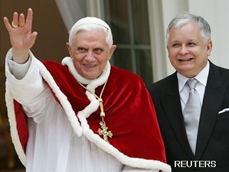 Benedikt XVI. s prezidentem Kaczynskim