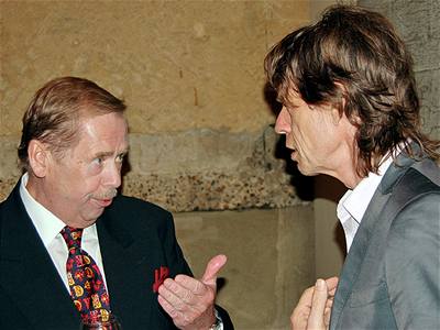 Václav Havel a Mick Jagger