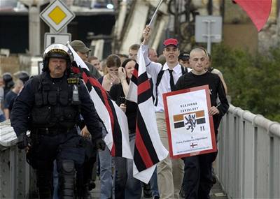 Skupinu extremist a anarchist oddlovala poetná pesila policie.