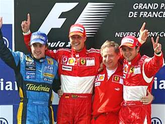 Stupn vítz - Schumacher, Alonso, Massa