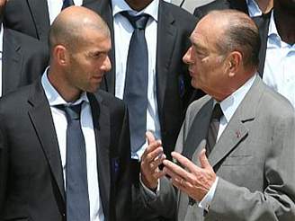 Zinedine Zidane a Jacques Chirac