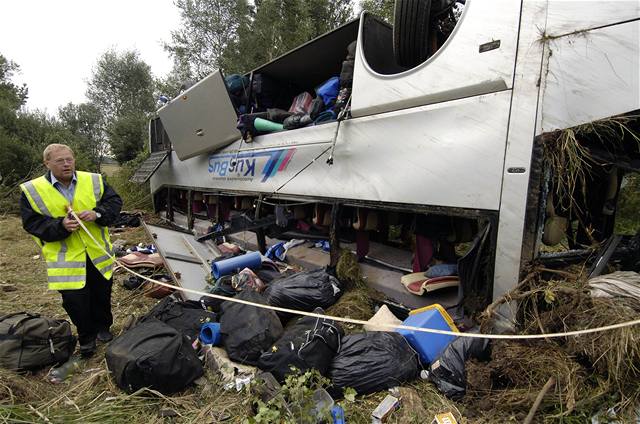 Havarovaný autobus