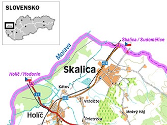 mapka: Skalica, Slovensko