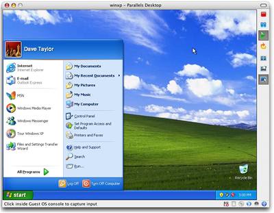 Parallels desktop s Win XP