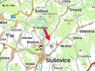 mapa - tragick nehoda u Sluovic