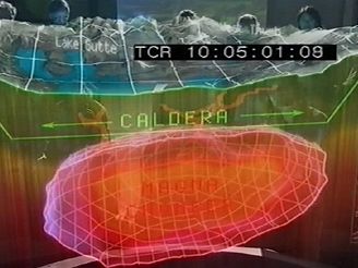 Kaldera, digitln simulace kaldery v Yellowstonu