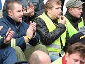 V únoru protestovali policisté spolu s hasii na praském Výstaviti