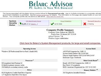 Belarc Advisor