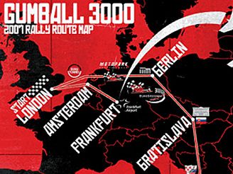 Mapa zvodu Gumball 3000