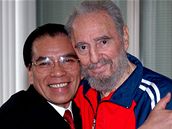 Uzdravený Fidel Castro s éfem vietnamských komunist Nong Duc Manhem