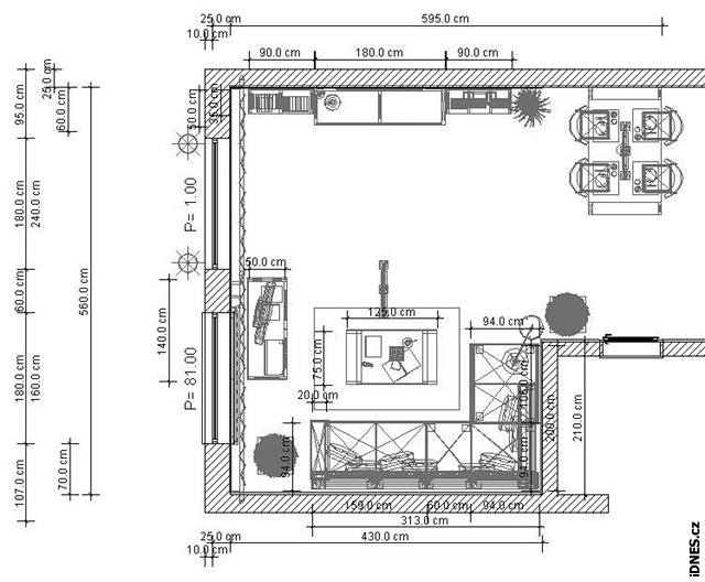 Designérka pouila na stnu vínovou barvu