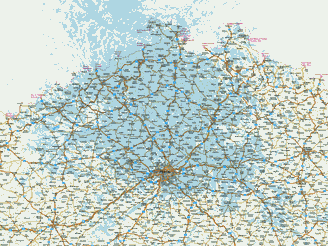 Mapa pokryt digitlnm vyslnm DVB-T z vyslae Bukov Hora