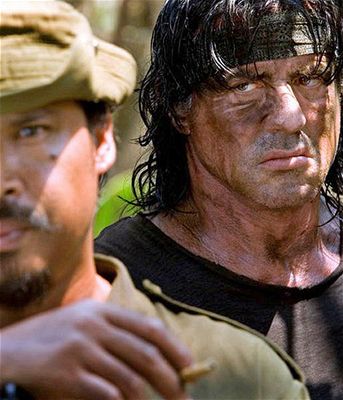 Sylvester Stallone ve filmu John Rambo (je uvádn té po názvem Rambo IV)