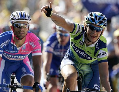 Vítz páté etapy Tour de France 2007 italský cyklista Filippo Pozzato