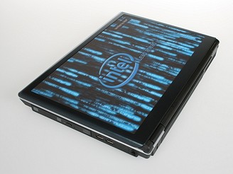 Pohled na holografick vko notebooku