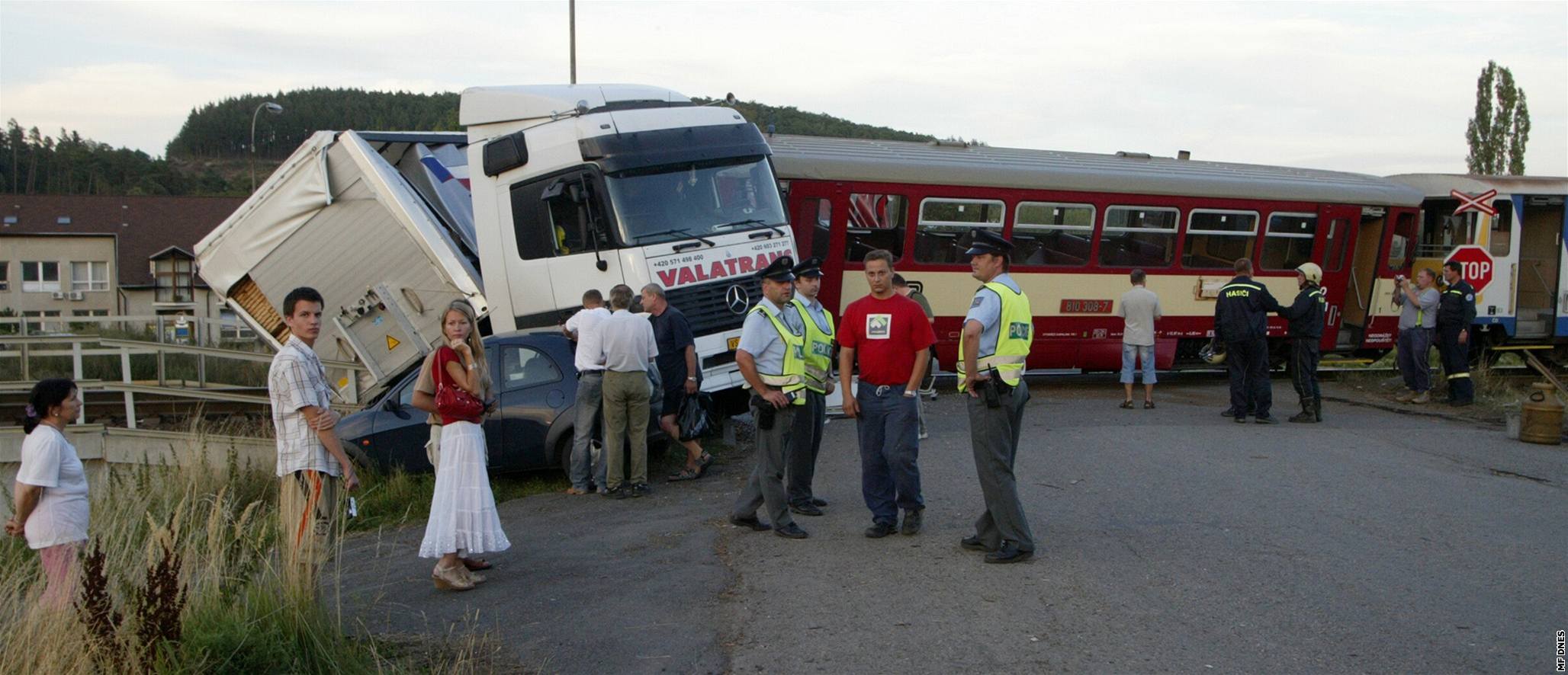 Nehoda kamionu a vlaku na Prostjovsku