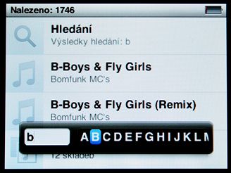nov iPod - vyhledvn