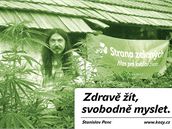 Plakát, kterým Stanislav Penc propaguje marihuanu