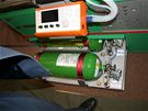 Defiblirtor a kyslkov lahve v Airbusu A-319CJ