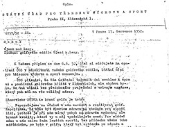 Dokument  o zruen golfu v Klnovicch 17.7.1952