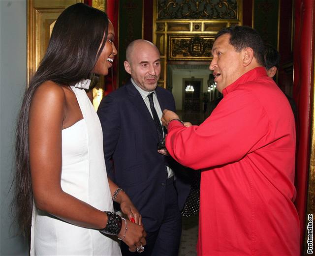 Naomi Campbellová na návtv u venezuelského prezidenta Hugo Chaveze