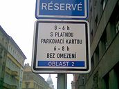 Nová znaka placeného stání v Praze 2