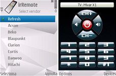 Prvn screenshoty aplikace irRemote pro S60 3rd