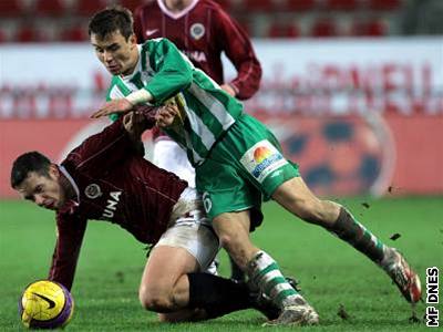 Sparta - Bohemians: Pavel Horváth (vlevo) a Jan Moravec