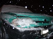 Sníh zavinil i dopravní nehodu dvou automobil v Bohumín