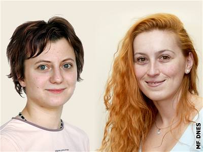 Reportérky MF DNES Lucie Frydecká (vlevo) a Lenka Petráová