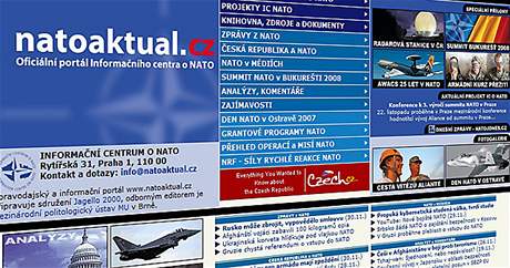 Homepage portálu natoaktual.cz