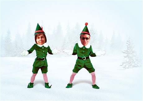 Now, YOU can go Elf Yourself at www.elfyourself.com. Here, Zuzana Orlová and Tomá Fikrle are shown after theyve already been