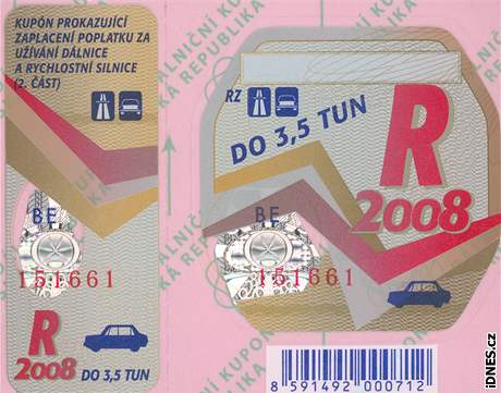 Dálniní známka pro rok 2008 dnes pestává platit