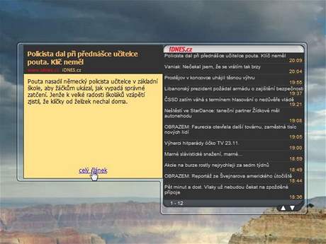 Miniaplikace iDNES.cz - novinky stále po ruce