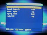 Set-top box mustek DVB-T350 - menu Nastaven TV
